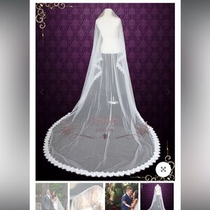 Long Cathedral And Chapel Length Veil With Eyelash Edge VG1009